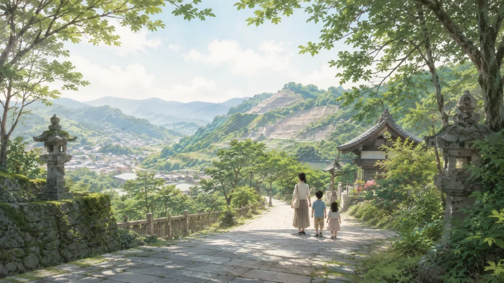 大光院と金山周辺の歴史散策をイメージした落ち着いた風景
