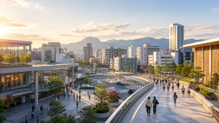 高崎市が群馬の玄関口であることをイメージした街の風景
